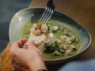 Green Seafood Aguachile at Tamara Beach Club Cabo