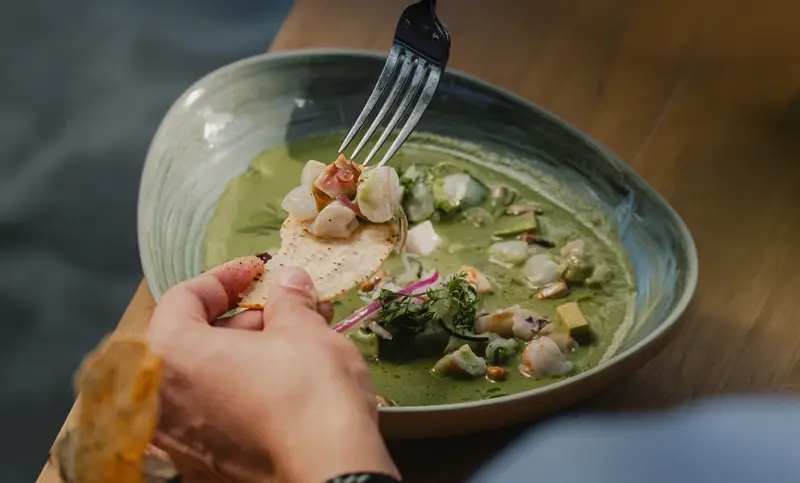 Green Seafood Aguachile at Tamara Beach Club Cabo