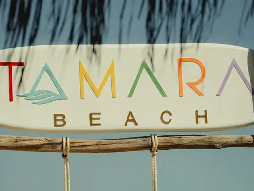Colorful sign of Tamara Beach Cabo